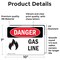 Signmission Gas Line Danger Sign, Vinyl Decal, 10in W x 7in L, 2PK OS-2PACK-DS-D-710-L-1272 - alternate 2